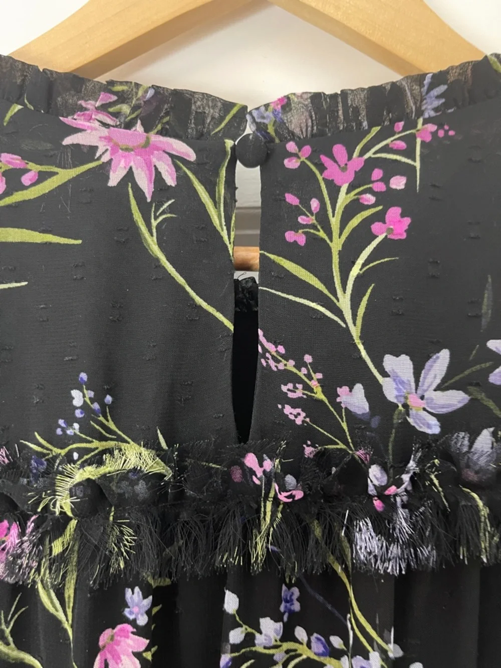 CeCe Plus Size Smocked Waist Ruffle  Sleeveless Mock Neck Floral Midi Dress - Picture 9 of 13